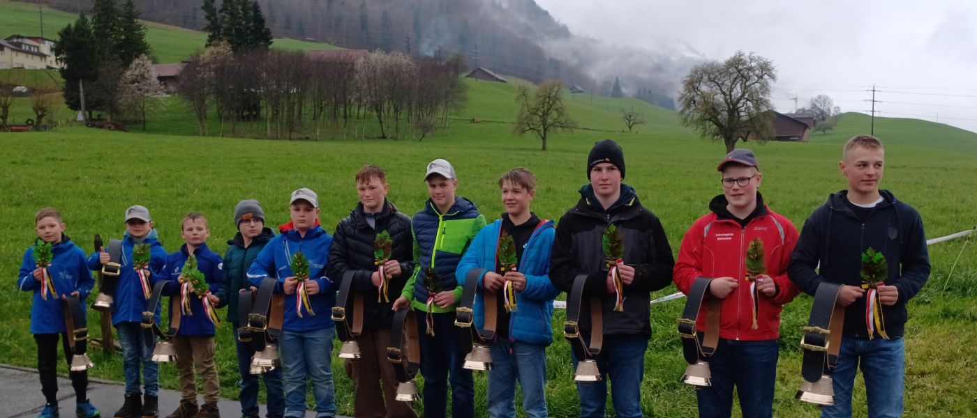 Die drei bestklassierten Schwinger pro Kategorie. Es fehlt Barmettler Adrian